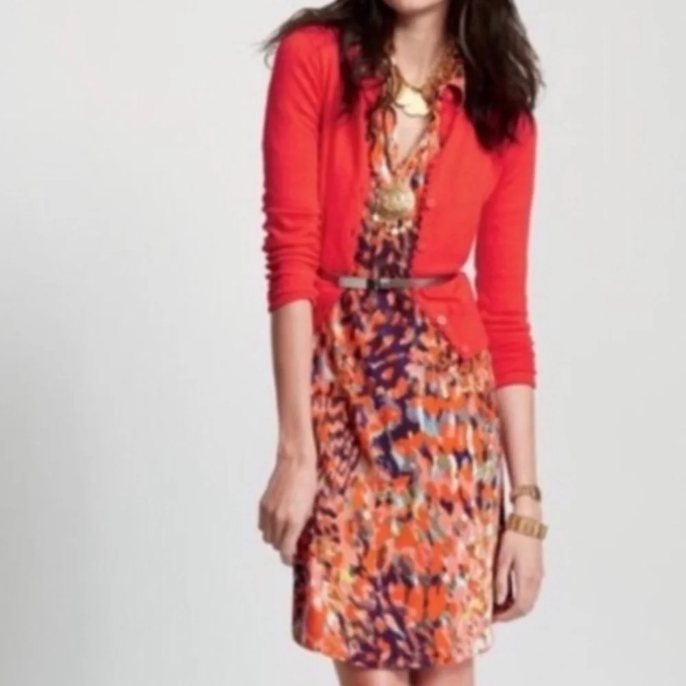 CAbi Abstract Watercolor Jersey Shirt Dress Size S”